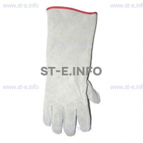 Перчатки-краги спилковые пятипалые серые с подложкой - st-e.info - Самара