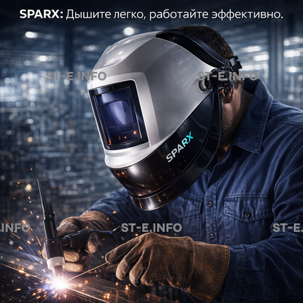 Маска сварщика Sparx с устройством подачи воздуха - st-e.info - Самара
