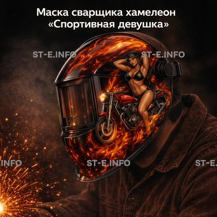 Маска сварщика хамелеон «Спортивная девушка» (YXE-718G PRO) - st-e.info - Самара